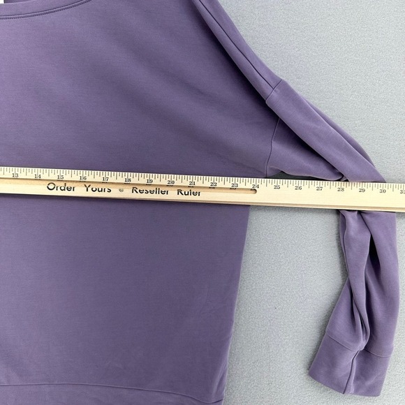 Fabletics Betty Dove Pullover Long Sleeve Purple Boat Neck Sweatshirt Top SZ S - Picture 6 of 6